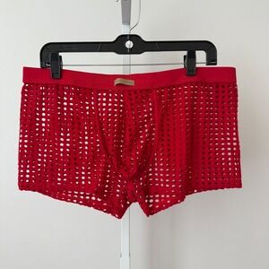 Arjen Kroo Mens Red Mesh Briefs Underwear Size 3XL